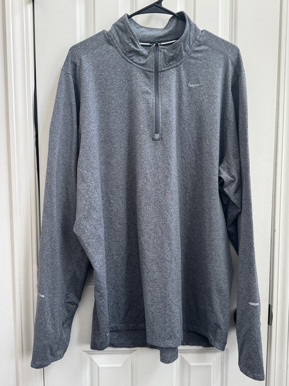 Nike Gray Heather Quarter-Zip Performance Pullover